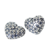 Sterling Silver Heart Batik Bead - BB2514