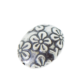 Sterling Silver Oval Batik Bead - BB2505