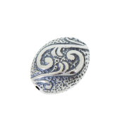 Sterling Silver Oval Batik Bead - BB2512