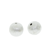 Sterling Silver Round Brushed Bead - BH1801-7mm