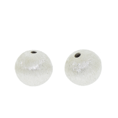Sterling Silver Round Brushed Bead - BH1801-8mm