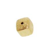 Vermeil Gold-Plated Cube Brushed Bead - BH1810-6mm-V