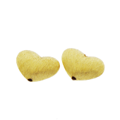 Vermeil Gold-Plated Heart Brushed Bead - BH1804-V