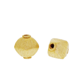 Vermeil Gold-Plated Small Cube Brushed Bead - BH1825-V