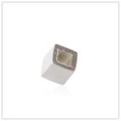 Sterling Silver Plain Cube Bead - BP1746