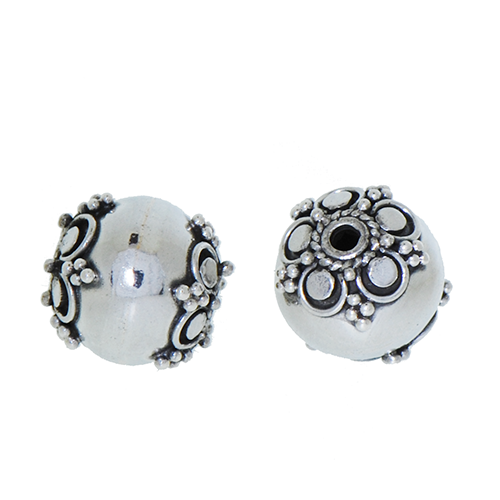 thumbnail image 2 of Handcrafted .925 Sterling Silver Hook Earrings With Black Freshwater Pearl & Bali Beads 2 of 4