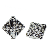 Sterling Silver Diamond Shape Bead - BT1202