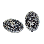 Sterling Silver Oval Filigree Bead - BT1235