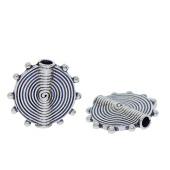 Sterling Silver Spiral Disc Bead - BT1224