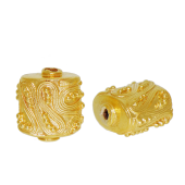 Vermeil Gold-Plated Barrel Filigree Shape Bead - BT1233-V