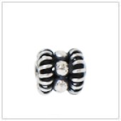 Sterling Silver Coil Budhist Motif Bead - BW1409