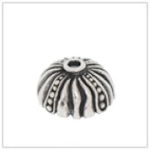 Sterling Silver Flower Dome Bead Cap - C2074