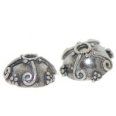 Sterling Silver Bali Bead Cap - C2036