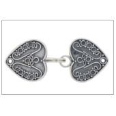 Sterling Silver Bali Heart Clasp - CS5614