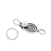 Sterling Silver Bali Spiral Hook Clasp - CS5501