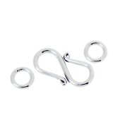 Sterling Silver Simple Plain S Clasp - CS5703