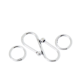 Sterling Silver Simple Plain S Clasp - CS5717