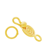 Vermeil Gold-Plated Bali Spiral Hook Clasp - CS5501-V