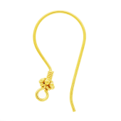 Vermeil Gold-Plated Bali Ear Wire - EW4052-V