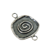 Sterling Silver Antique Disc Bead Connector - FS4862