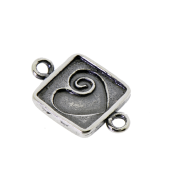Sterling Silver Heart Bead Connector - FS4860