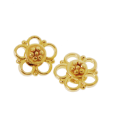 Vermeil Gold-Plated Flower Bead Connector - FS4823-V