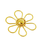 Vermeil Gold-Plated Flower Bead Connector - FS4827-V