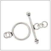 Sterling Silver Plain Toggle Clasp - TS5000-12mm