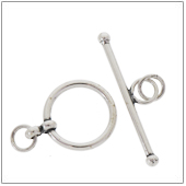 Sterling Silver Plain Toggle Clasp - TS5001-12mm