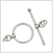 Sterling Silver Plain Toggle Clasp - TS5001-14mm