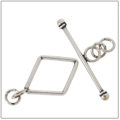 Sterling Silver Plain Toggle Clasp - TS5007