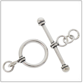 Sterling Silver Plain Toggle Clasp - TS5014