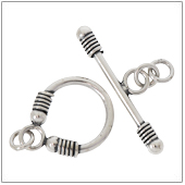 Sterling Silver Plain Toggle Clasp - TS5026