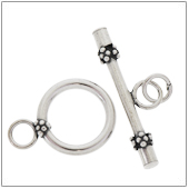 Sterling Silver Plain Toggle Clasp - TS5049-L