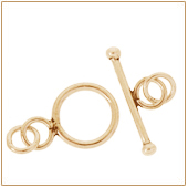 Vermeil Gold-Plated Plain Toggle Clasp - TS5000-12mm-V