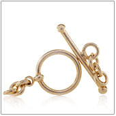Vermeil Gold-Plated Plain Toggle Clasp - TS5001-12mm-V