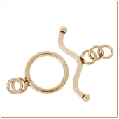 Vermeil Gold-Plated Plain Toggle Clasp - TS5010-V