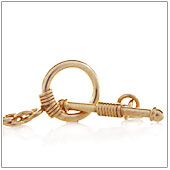 Vermeil Gold-Plated Plain Toggle Clasp - TS5022-V