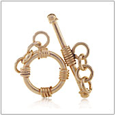 Vermeil Gold-Plated Plain Toggle Clasp - TS5028-V