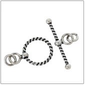 Sterling Silver Twisted Toggle Clasp - TS5101