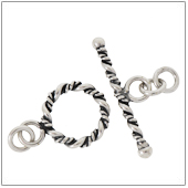 Sterling Silver Twisted Toggle Clasp - TS5102