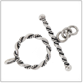 Sterling Silver Twisted Toggle Clasp - TS5102-L