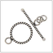 Sterling Silver Twisted Toggle Clasp - TS5103