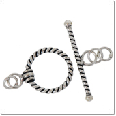 Sterling Silver Twisted Toggle Clasp - TS5106
