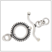 Sterling Silver Twisted Toggle Clasp - TS5107
