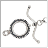 Sterling Silver Twisted Toggle Clasp - TS5107L