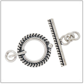Sterling Silver Twisted Toggle Clasp - TS5108