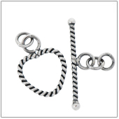 Sterling Silver Twisted Toggle Clasp - TS5110