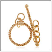 Vermeil Gold-Plated Twisted Toggle Clasp - TS5106-V