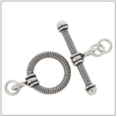 Sterling Silver Toggle Clasp With Simple Balinese Ornament - TS5207